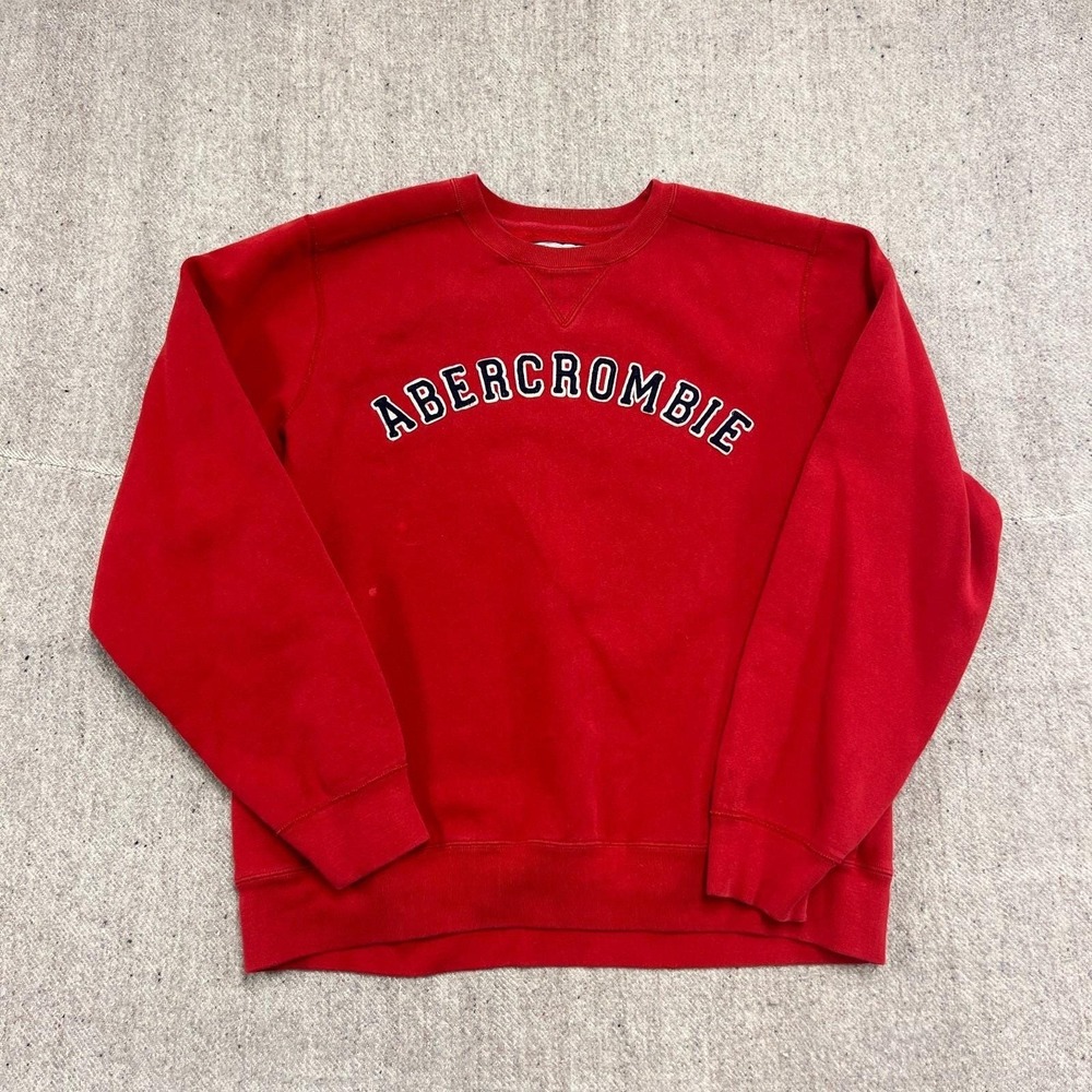 Vintage Abercrombie & Fitch Sweatshirt Mens XL Red 2000s Y2K